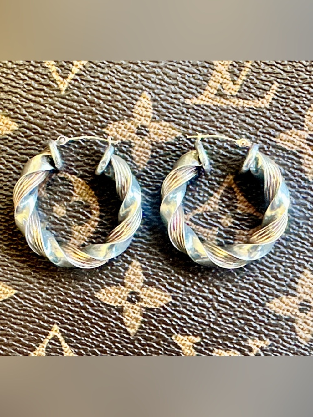 Peter Brams Designs Sterling Silver/14 Karat Yellow Gold Hoops For Pierced Ears - Picture 4 of 10